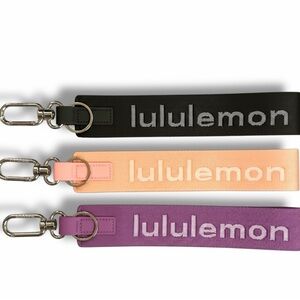 Lululemon Never Lost Keychain Logo Strap Clip NWT BLACK, LAVENDER or PINK/PEACH